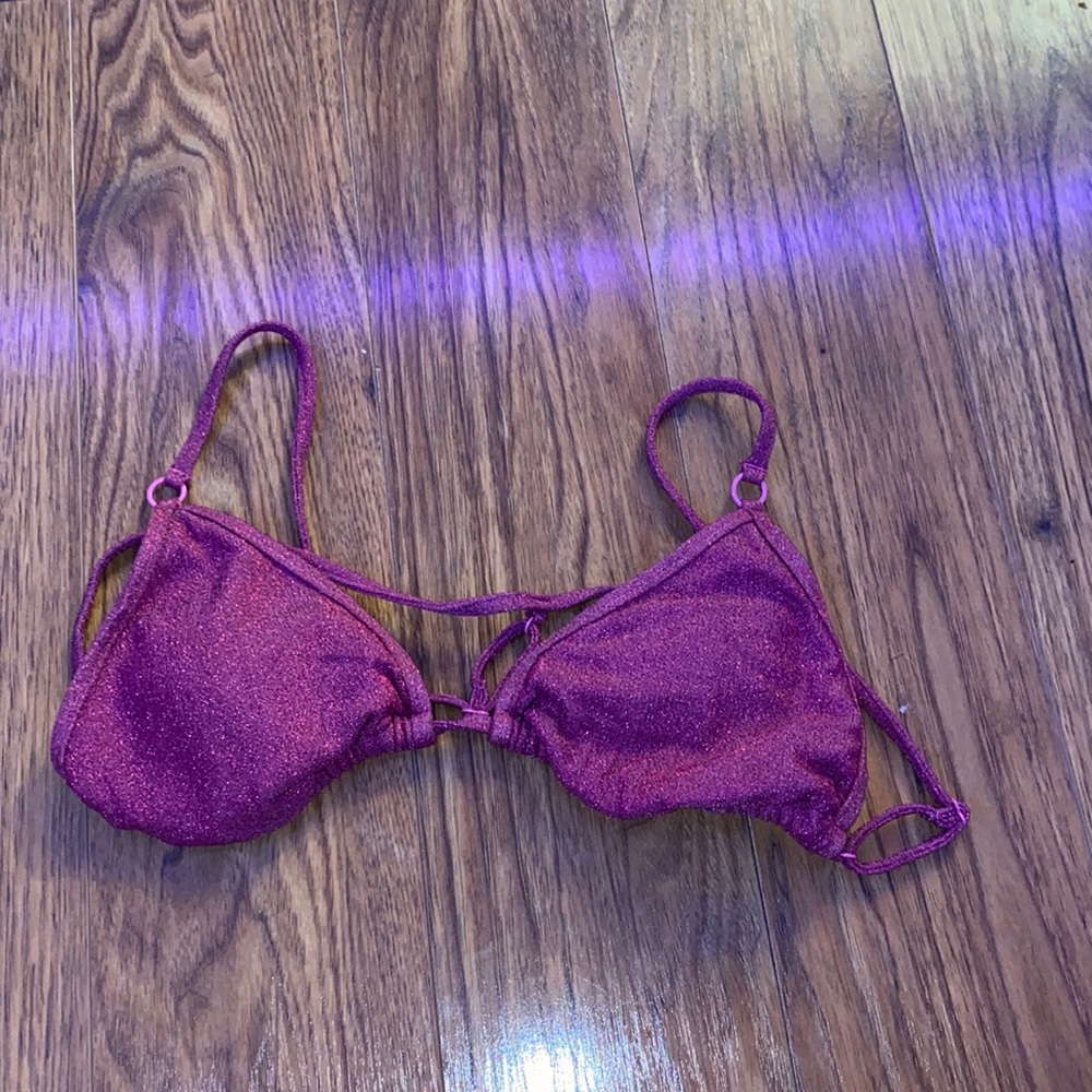 Sparkly pink swimsuit top